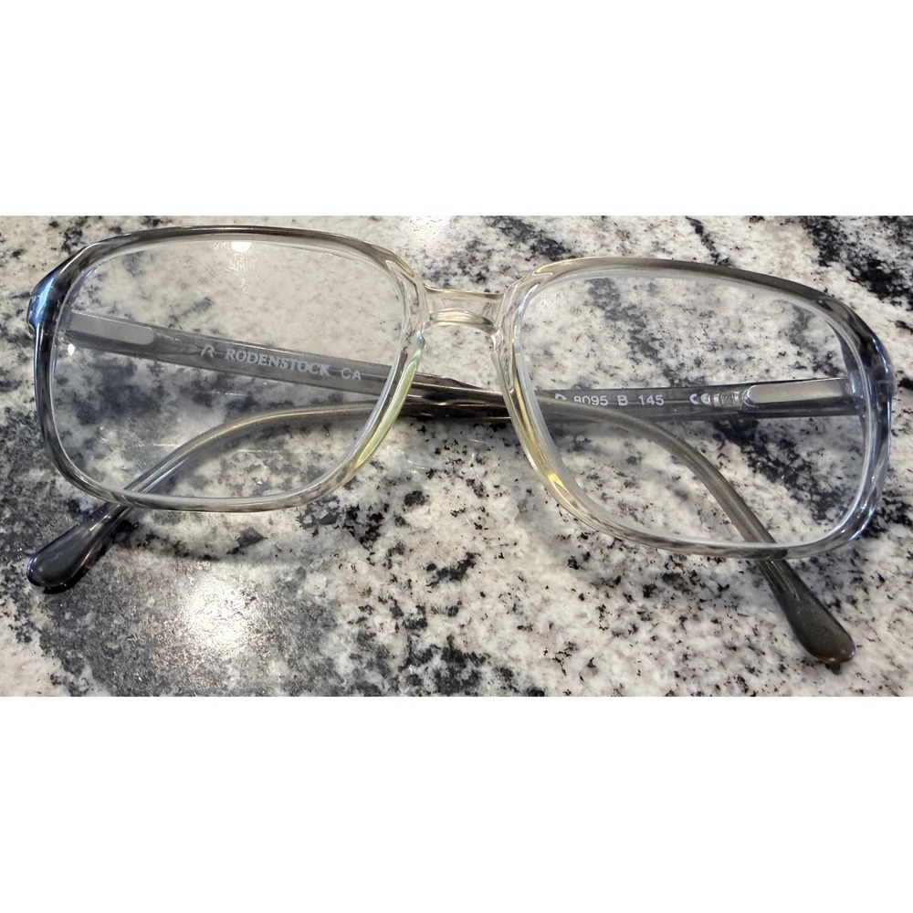 Rodenstock R 8095 B 145 Vintage Clear Smoke Grey Rectangular Eyeglass Frame Only